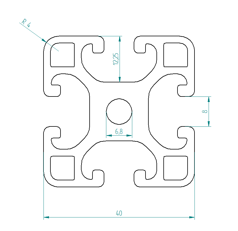 Aluprofil 40x40 Nut 8 – Bild 3
